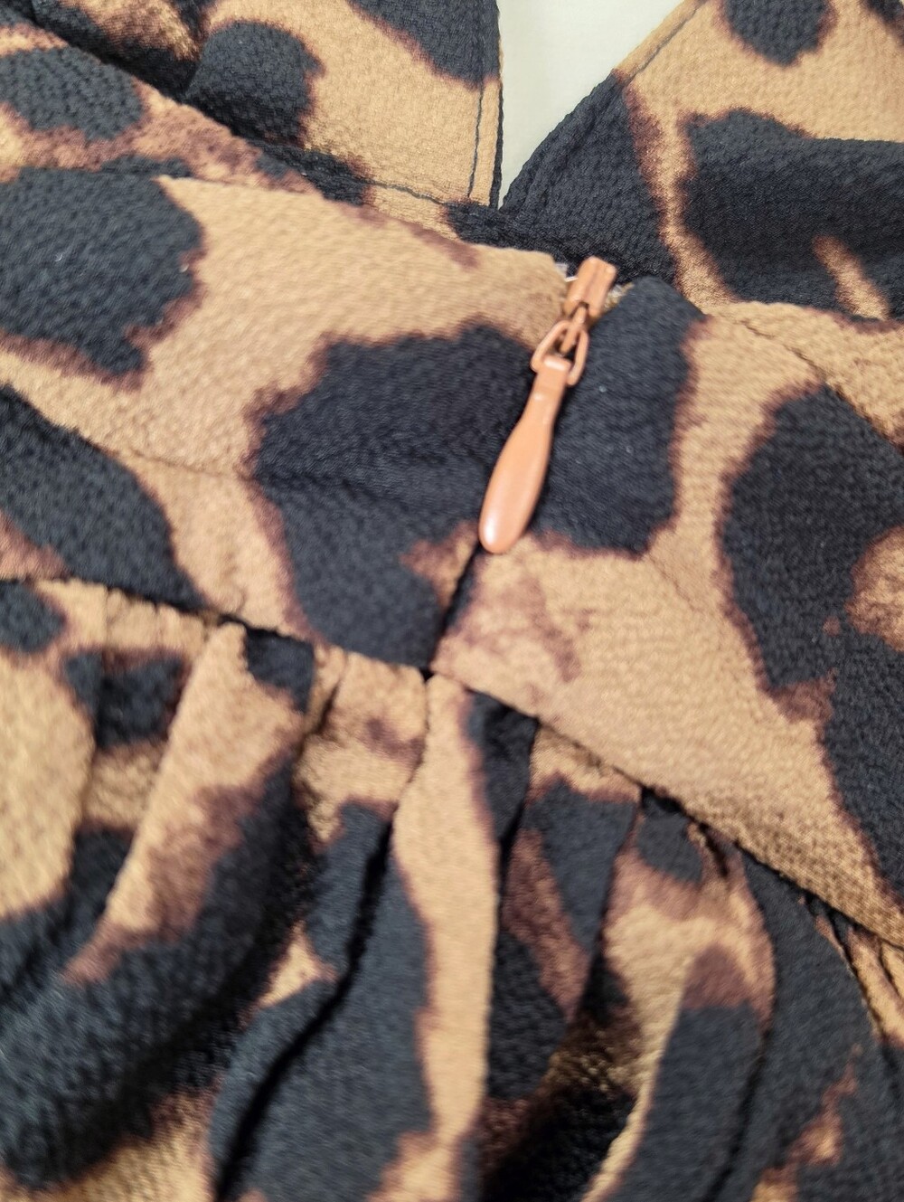 New Flowy Boho Leopard Print Maxi Dress Plunge V Neck Halter Long Black Brown - Picture 8 of 11